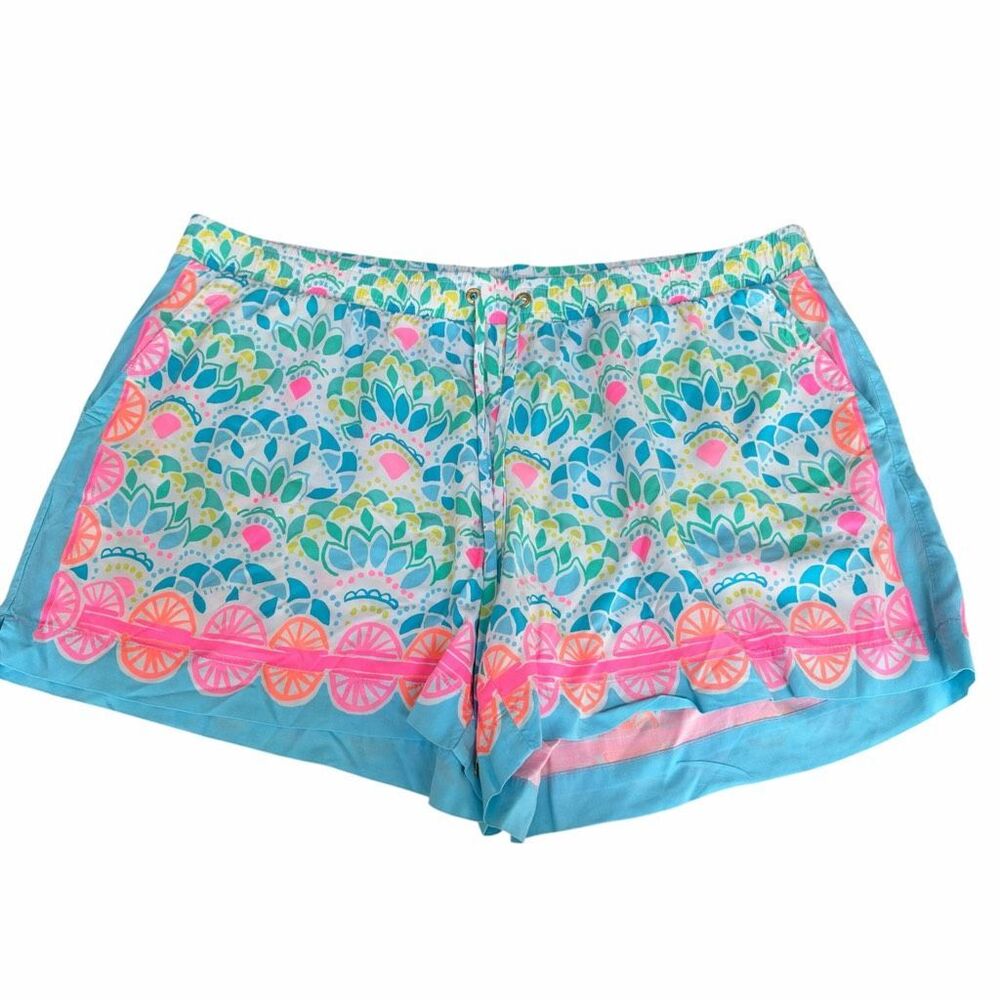 Lilly Pulitzer Katia Shorts Caribbean Citrus Print drawstring Womenβs Size XL